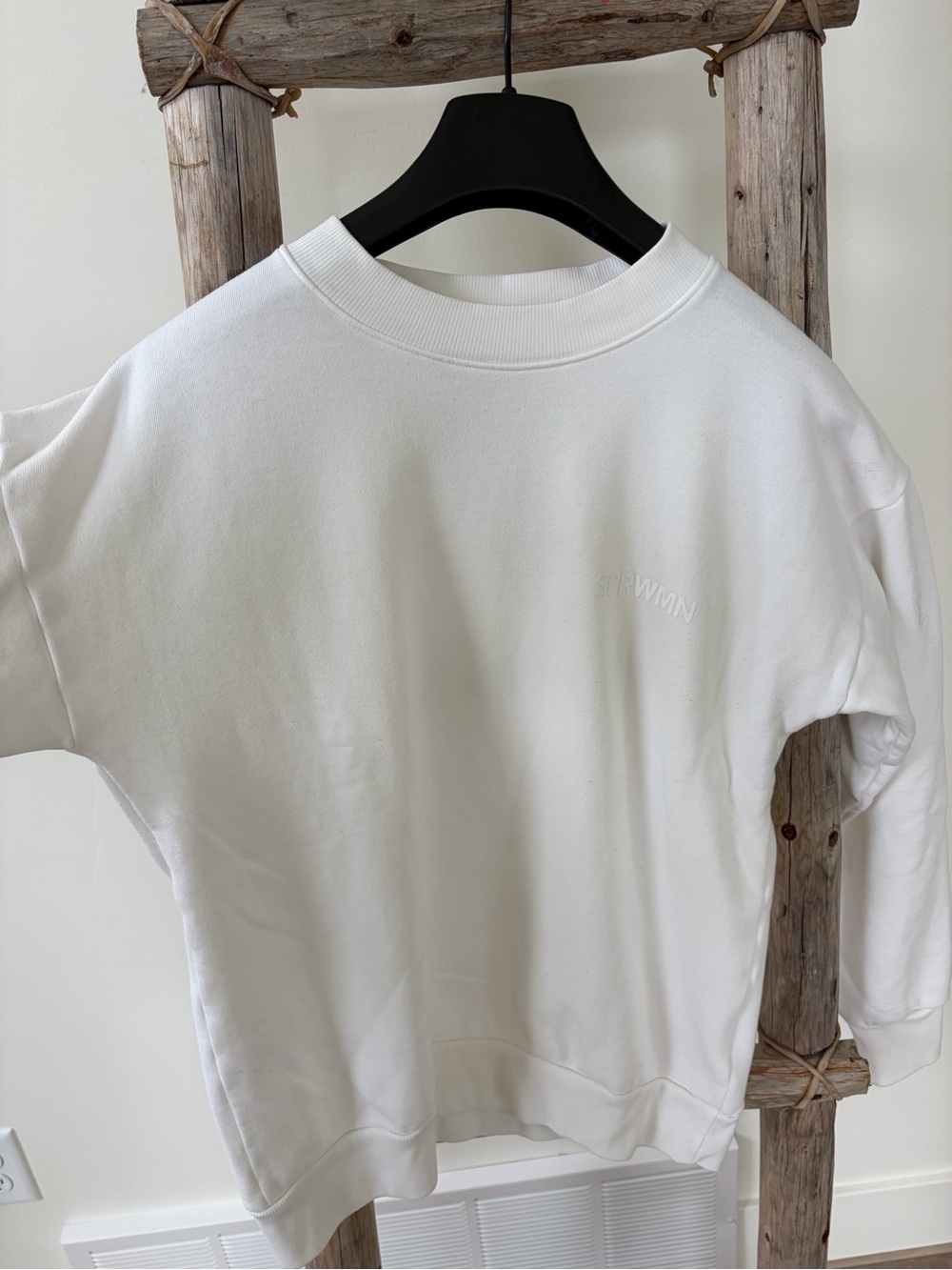 SPRWMN tiny logo sweatshirt white